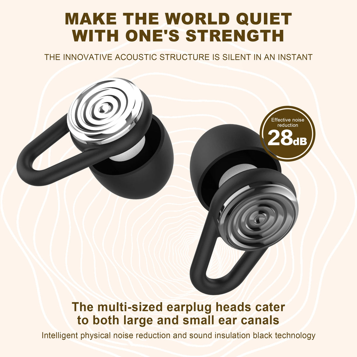 Reusable silicone earplugs for shooting and hunting