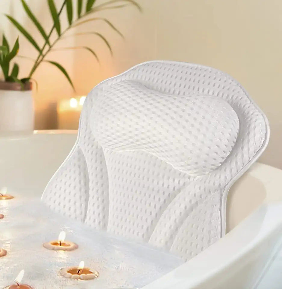 Spa Bathtub Pillow with Suction Cups - Neck & Back Support