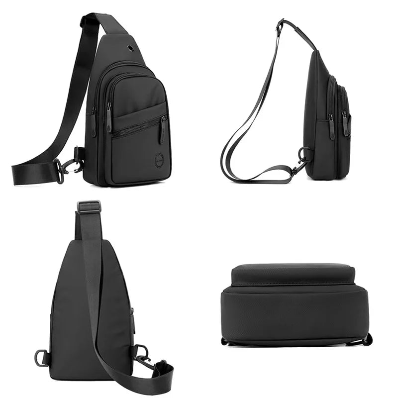 Sac bandoulière homme, Sac à dos à bandoulière, Sac de voyage, Sac de sport de plein air à la mode, Sac à main mâle en nylon imperméable, Sac de messager à bandoulière latérale/poitrine