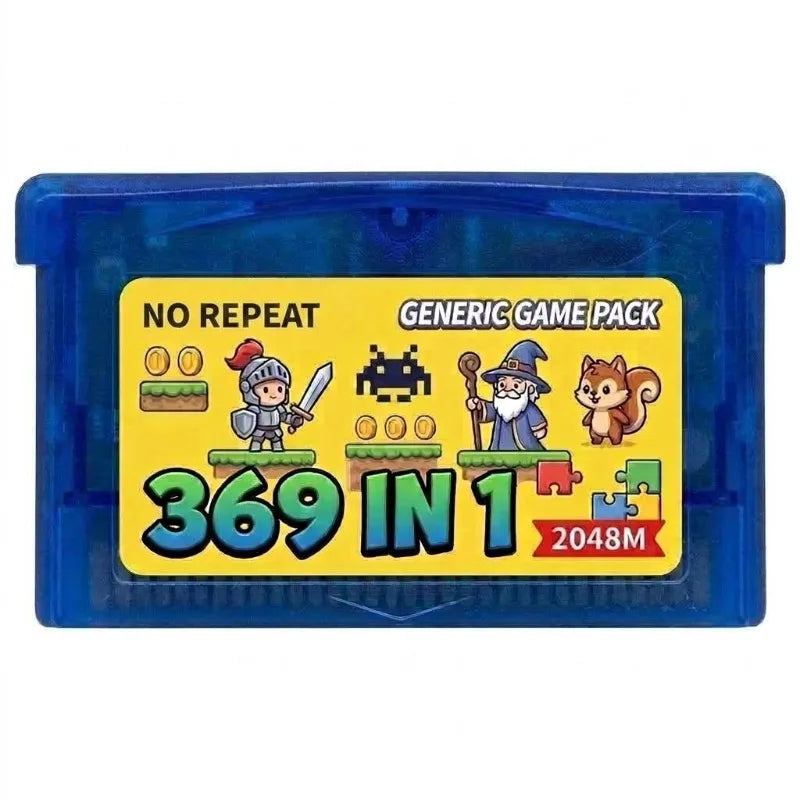 Retro 369 in 1 GBA Game Cartridge Multi Collection New Label for Game Console Portable Entertainment