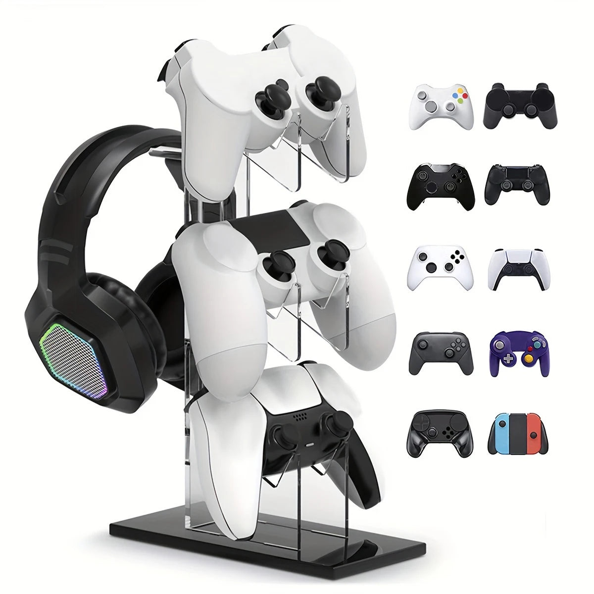 3-Layer Universal Controller and Headset Storage Stand