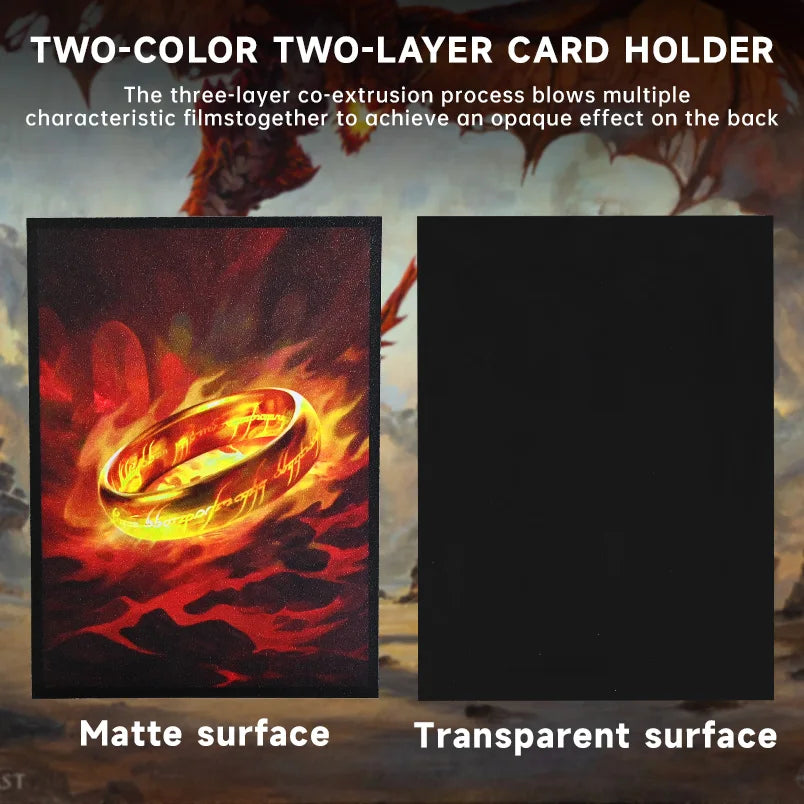 TCG Card Sleeves -Magic Ring - Ultra Clear Front & Matte Finish Back, 100 Count Standard Size CCG Sleeves