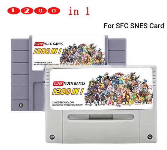 Super DIY Retro 1200 in 1 Pro VEDIO Game Cartridge For 16 Bit Game Console Card China Version