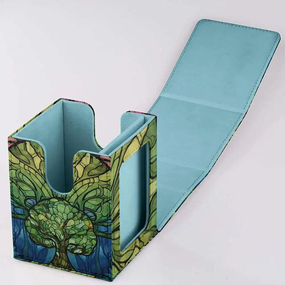 TCG Deck Box 100+ PU Windowed Single Deck PTCG DCG Tabletop Gametrading Cards Storage Box Free 35tp Shell Deck 2 Spacers  2 Dice