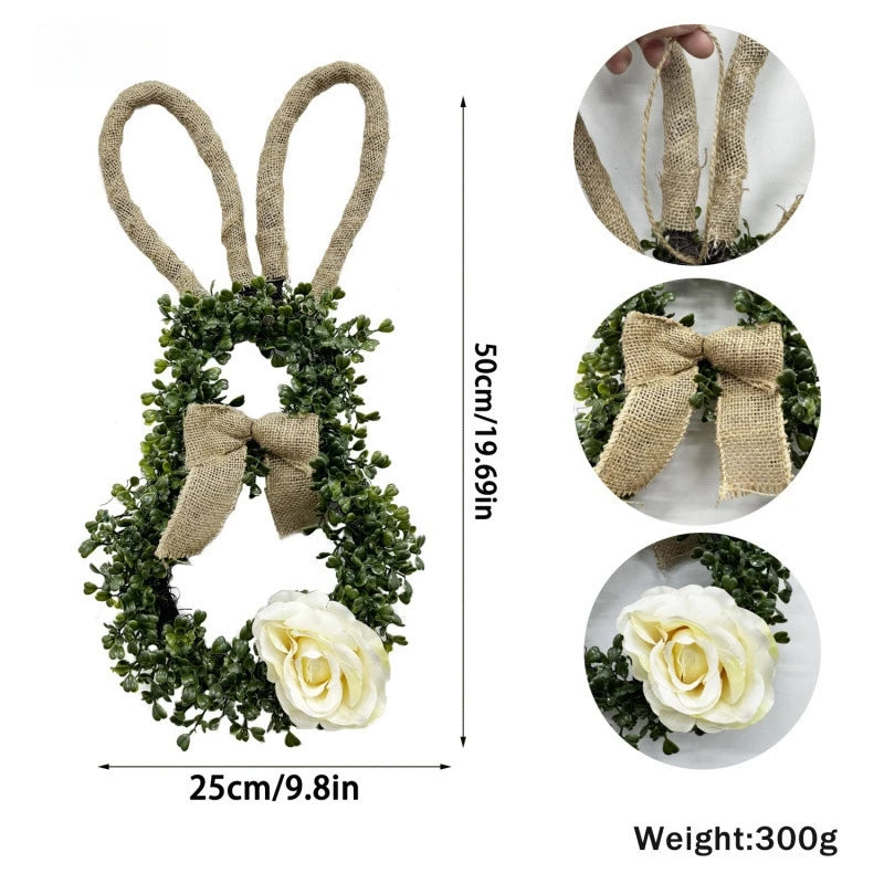 Easter Eucalyptus Bunny Floral Vine Wreath