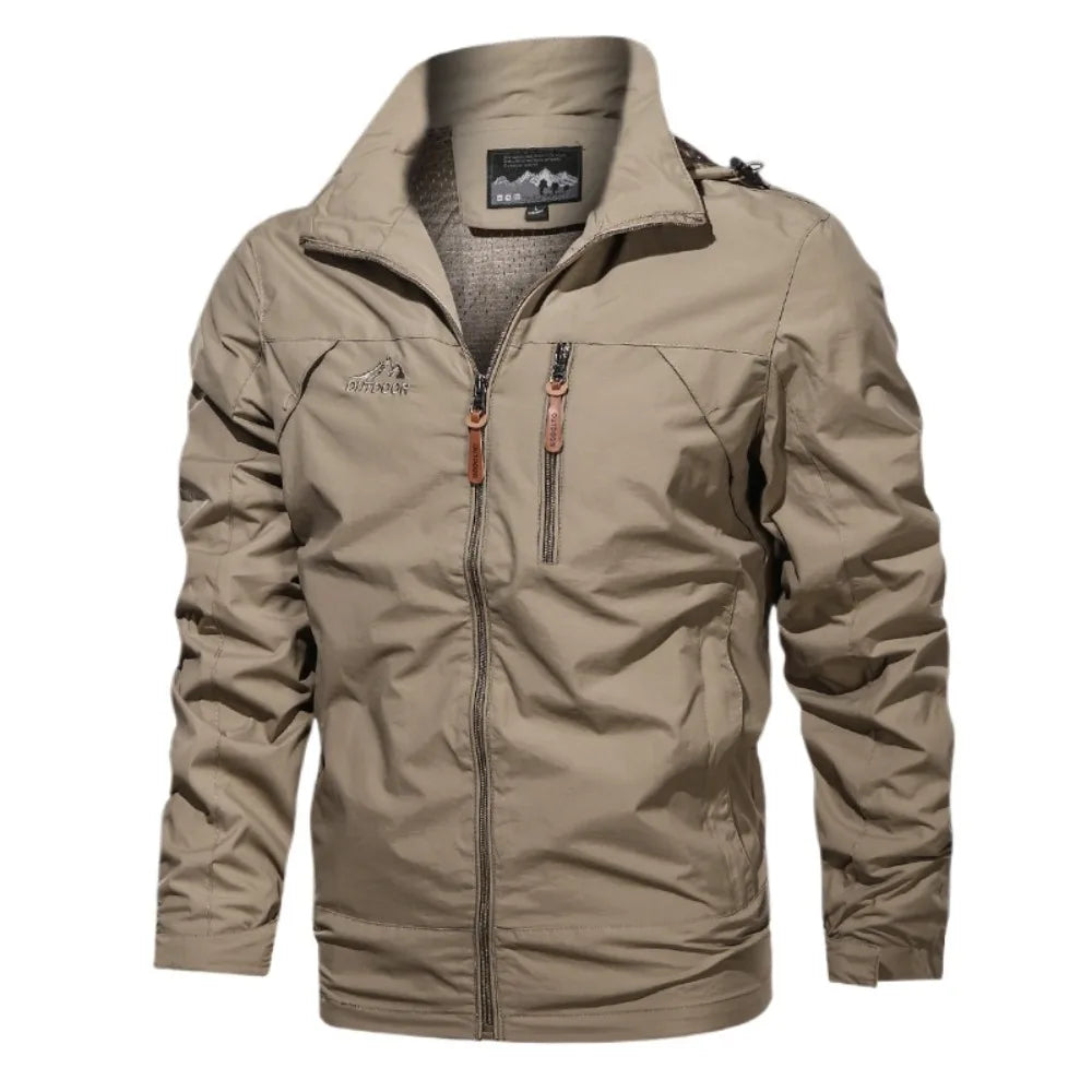 Coupe-vent Homme Veste Tactique Imperméable Manteau Extérieur à Capuche Sports Militaire Randonnée Mince Vêtement d'Extérieur Manteau Streetwear