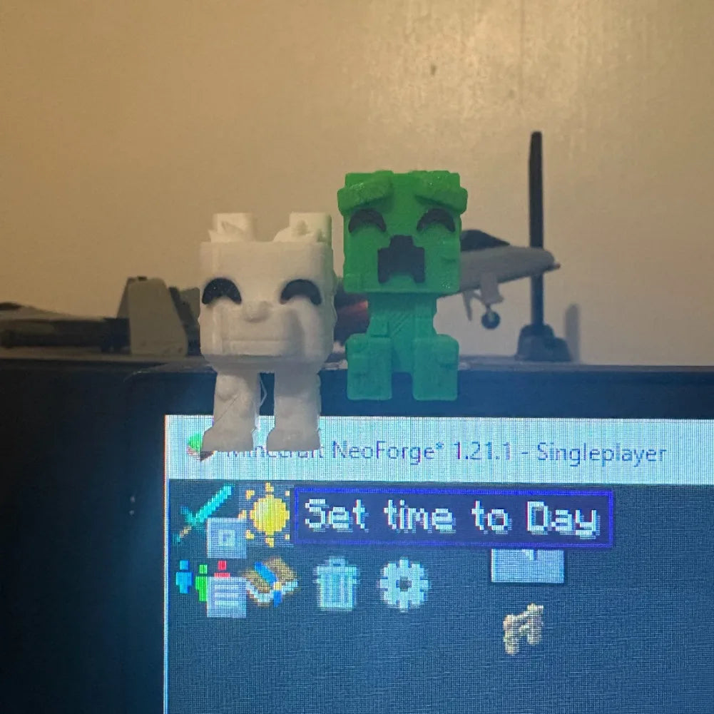 Cute Creeper Dog Computer Monitor Pendant Topper 3D Printed Game Peripheral Desk Ornament Notebook Laptop Hanging Decoration