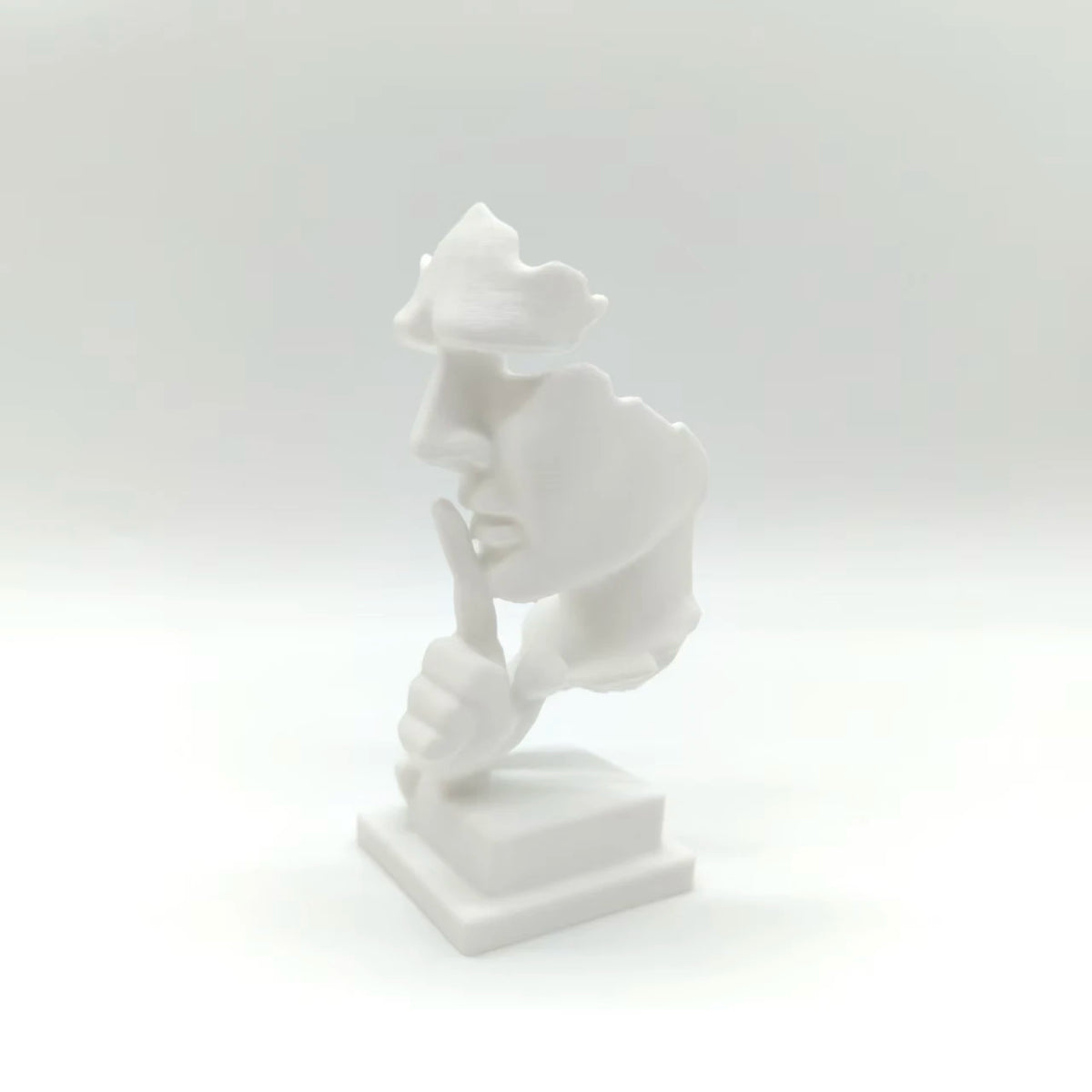 Thinker Statue, Silence Is Golden Abstract Art Statue, 3D Printed Durable Plastic, Modern Plastic Home Sculpture, Minimalist Design High-Quality Ornament, Home Office Desktop Decoration, Christmas Easter Halloween Creative Gi