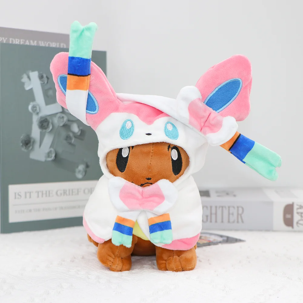Eevee Cosplay Hooded Plush Doll Umbreon Leafeon Flareon Glaceon Jolteon Espeon Vaporeon Sylveon Stuffed Toy Soft Peluche Gifts