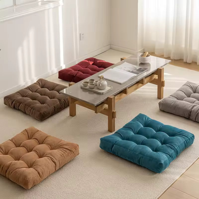 Corduroy tufted floor cushion