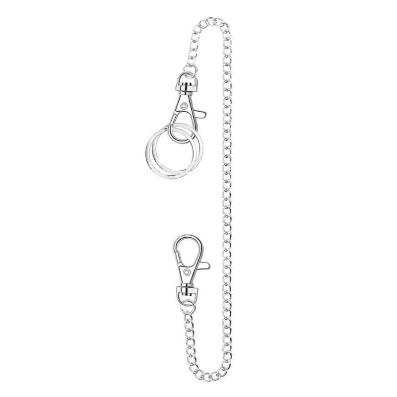 652F Both Ends Lobster Buckle Chain Belt Wallet Chain Pants Chain Pocket Chain with Keyring for Pants Belt Jeans Wallet-Key