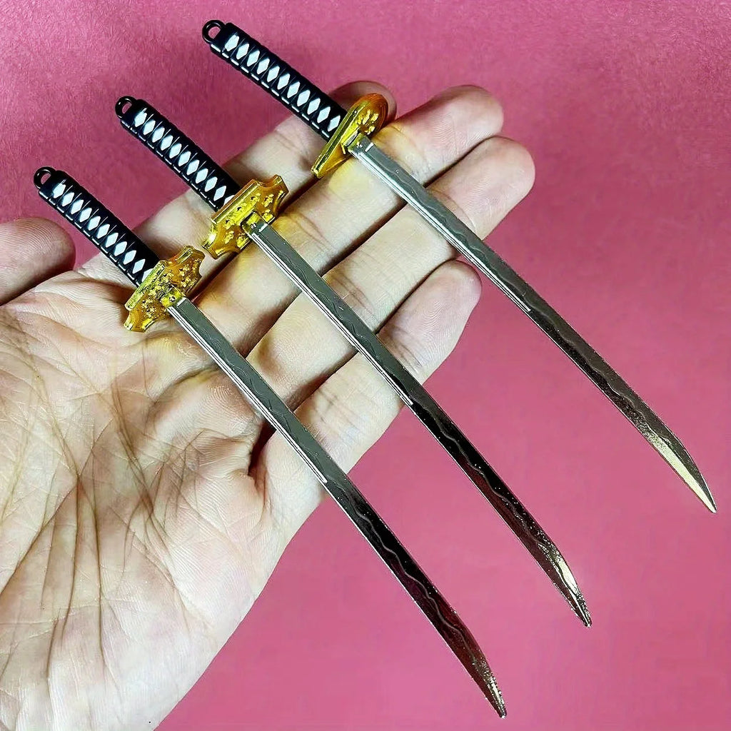 6inch Metal Roronoa Zoro Katana Fake Sword Steel Anime Zoro Ninja Knife Real Japanese Katana Original Samurai Sabre Toy Gift