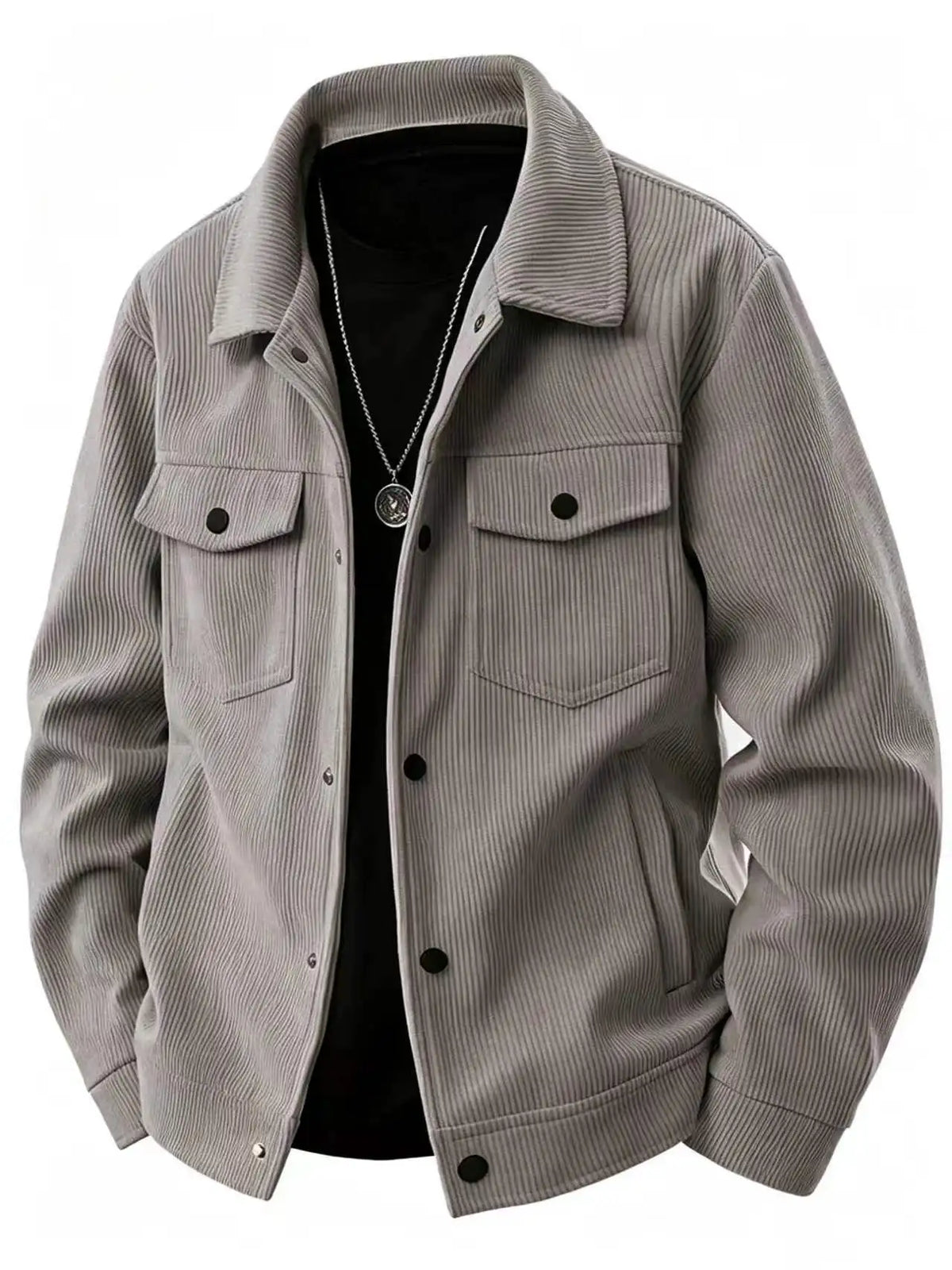 Men's Premium Corduroy Trucker Jacket, Vintage Utility Pocket Design, Elevated Smart Casual Essential