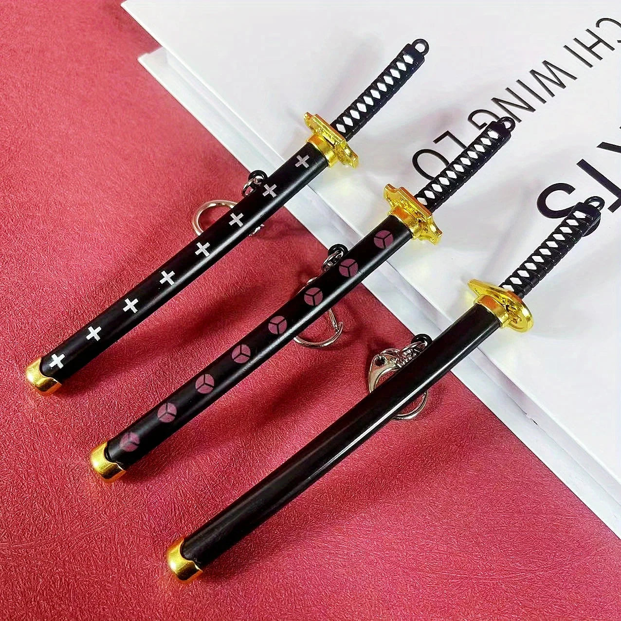 6inch Metal Roronoa Zoro Katana Fake Sword Steel Anime Zoro Ninja Knife Real Japanese Katana Original Samurai Sabre Toy Gift