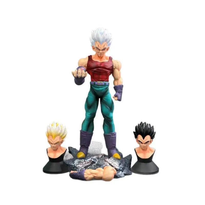 Vegeta Super Saiyan Three Head Sculpts Standing Pose Anime Collectible Model Statue Figurine For Desktop Collection Display