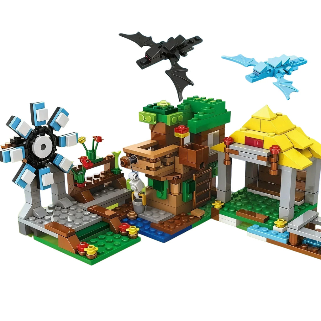 2026 New Minecrafted My World Large Village Tree House Windmill Building Blocks Set DIY Assembly Educational Bricks Toys for Kid
