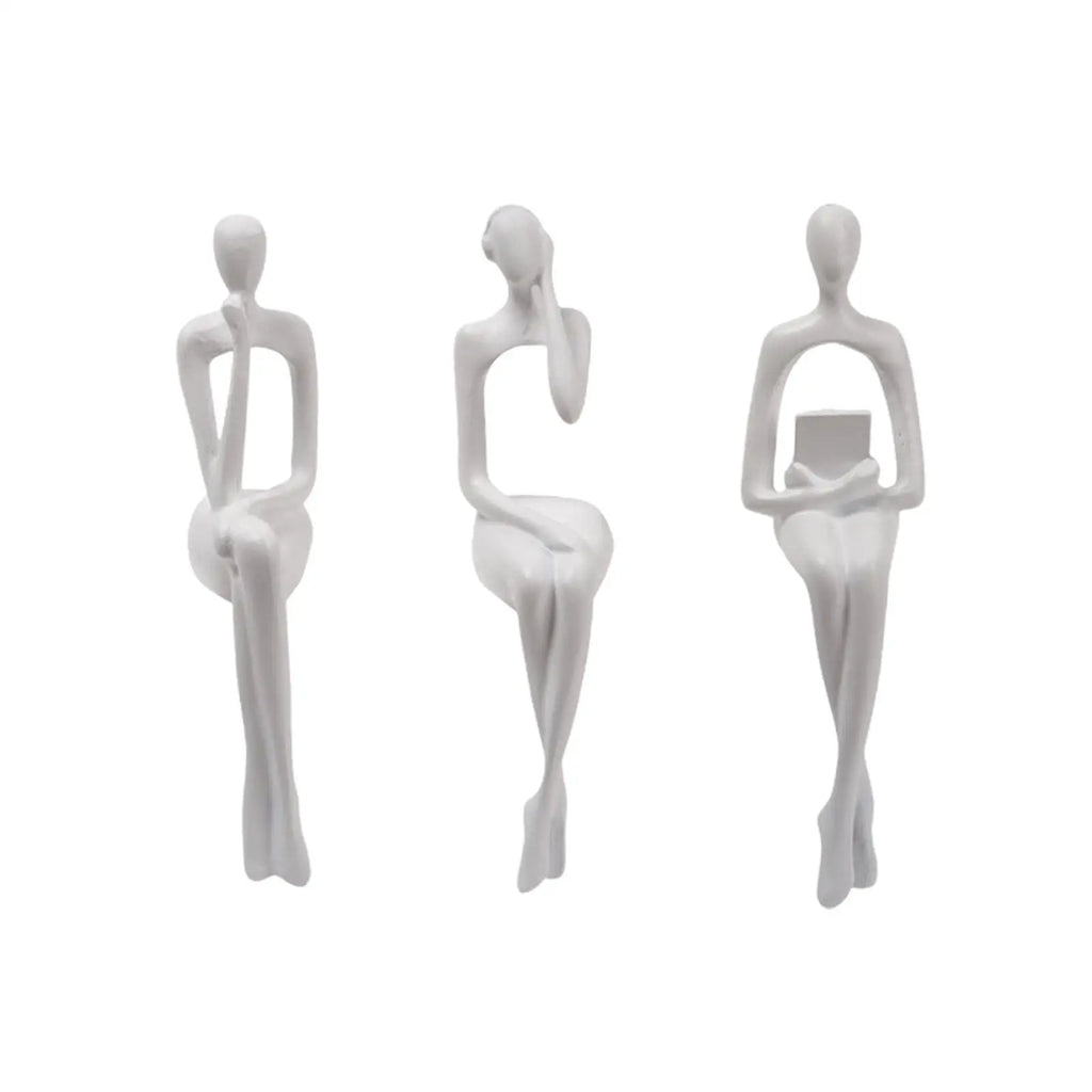 Statue de penseur abstrait en résine, sculpture décorative pour étagère