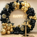 Black and Gold Balloon Garland Kit for New Years Eve Parties