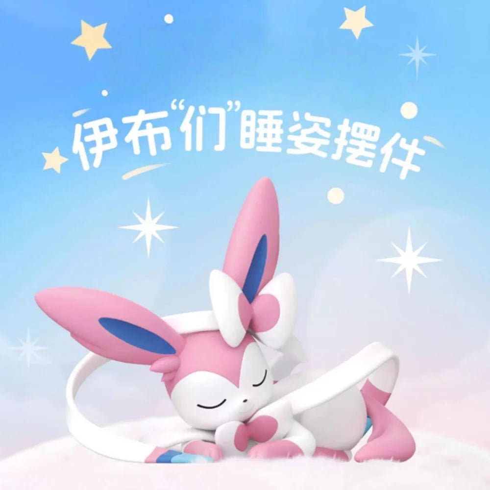 Eevee Evolution Sleeping Series Mystery Box Genuine Vaporeon Sylveon Espeon Umbreon Action Anime Figurine Collectible Gift Set