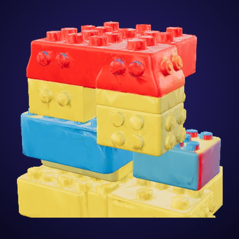 Chunky toy block stack - 3D Model