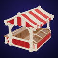 Striped Market Stall - 3D Model