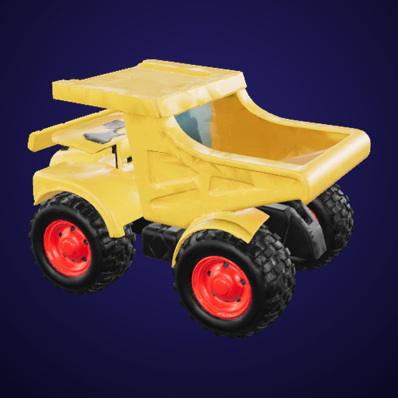 Toy dump truck (yellow) - 3D Model