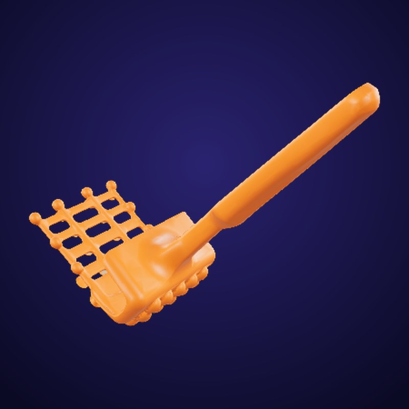 Toy sand rake (orange) - 3D Model