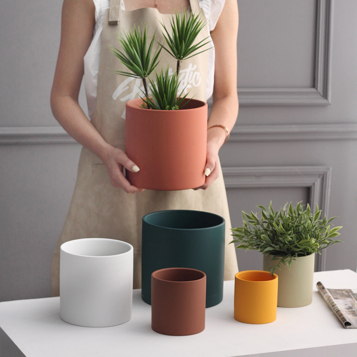 Nordic Ceramic Cylinder Succulent Planter