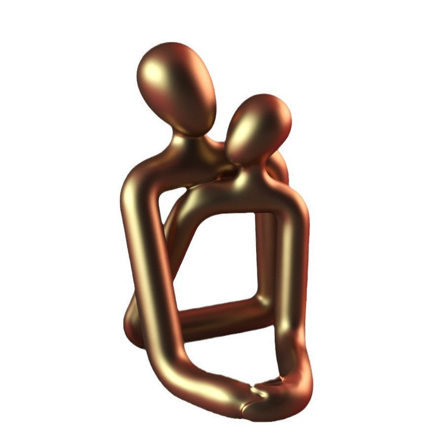 Heartwarming Loving Couple Resin Statue detail